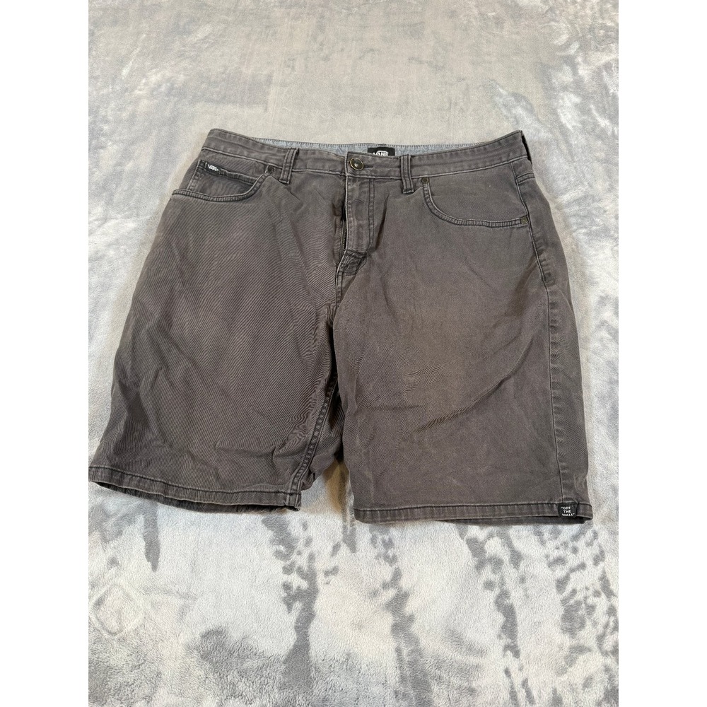 Vans Men's Gray Woven Flat Front Chino Shorts Size 34 Made in India